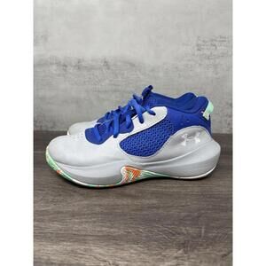 Under Armour Lockdown 6 Kids Size 3Y Blue White Basketball Trainer Shoe 3025668